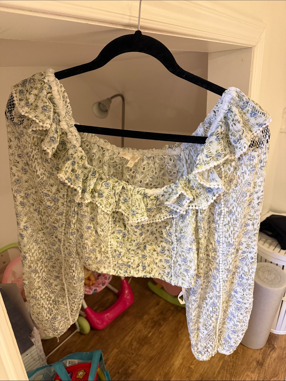 LoveShackFancy Cream Peasant cropped shirt with long skirt set